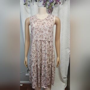 Chris & Carol Pink and White Midi Dress